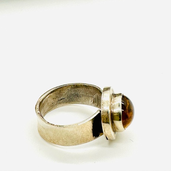 🔥 Vintage Modernist Citrine Silver Ring - Picture 12 of 17